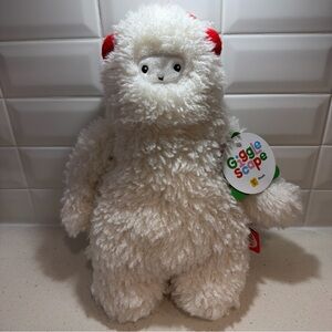 Target Giggle Scape Christmas Holiday White Yeti w Earmuffs 14" Plush Toy NWT